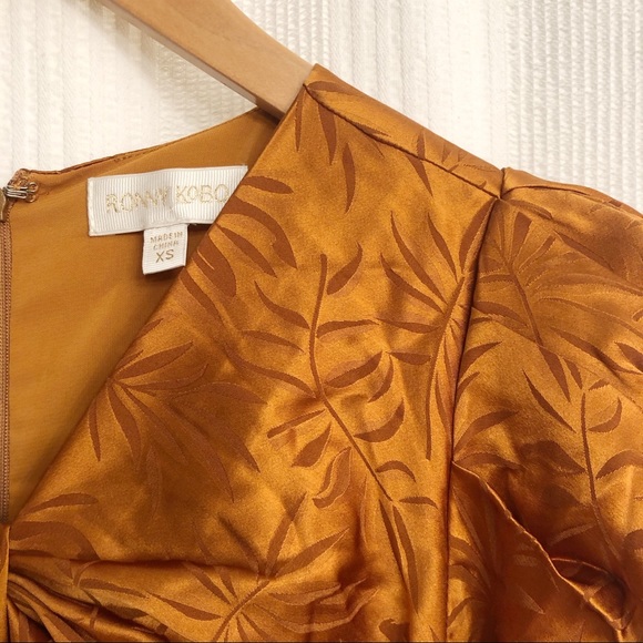 Ronny Kobo Flora Bronze Ruched Mini Dress - Picture 10 of 14